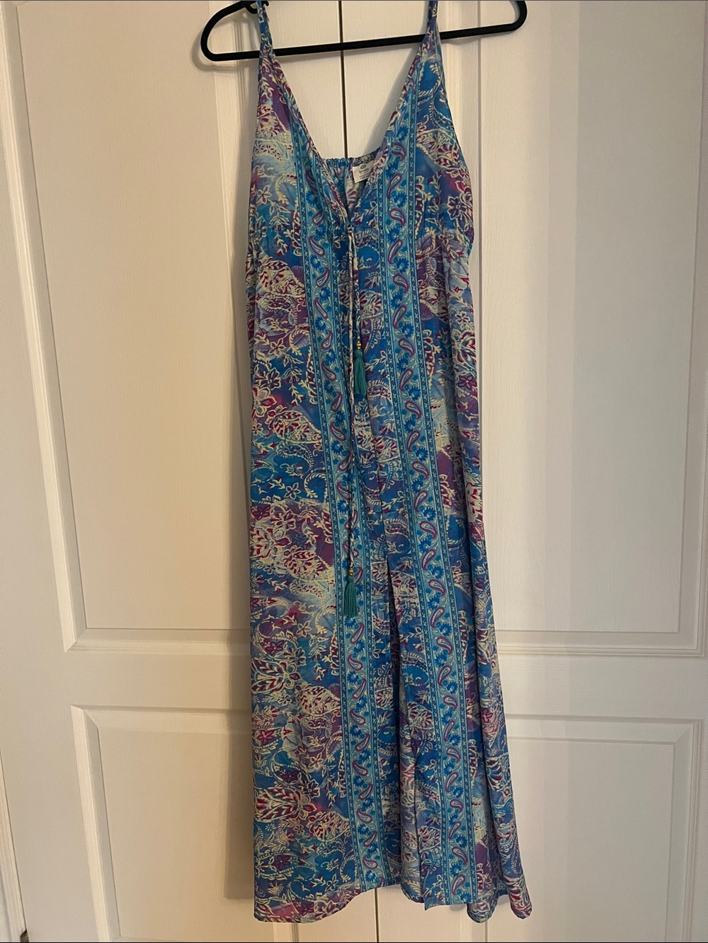 Blue & Purple Printed Maxi Summer Dress